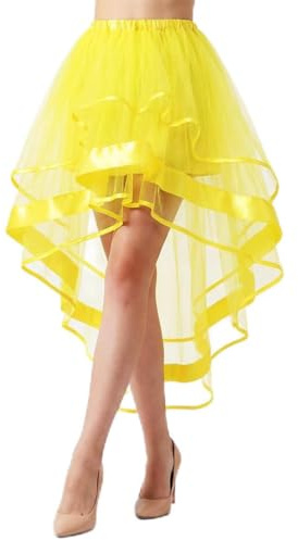 Ushiny Gonna Tutu di Carnevale da Donna Gonna Steampunk Lunga a Strati Gonne in Rete di Tulle Trasparente Costume da Ballo di Ballo per Donne e Ragazze