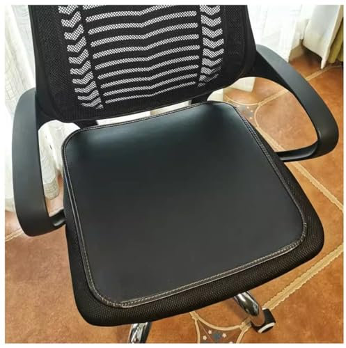 EORNOW PU-Leder-Stuhlkissen-Set Mit 2/4 Hufeisen-Sitzkissen, rutschfeste Stuhlpolster for Esszimmerstühle, Küchenstühle, Bürostühle (Color : Black, Size : 43x40cm(Set of 4))