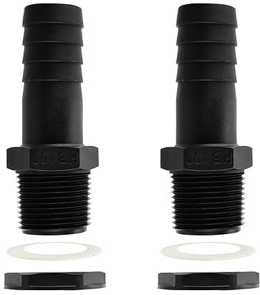 2 Pezzi Kit di Collegamento Serbatoio Pioggia, Kit di Collegamento Serbatoio Acqua Piovana, Passacavo per serbatoio da 1 pollice, con Dado di Bloccaggio per Collegamenti Serbatoio Pioggia