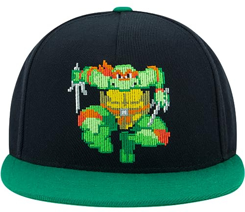 Concept One Teenage Mutant Ninja Turtles keps, TMNT vuxen skater snapback basebollkeps med platt brätte, Svart, one size
