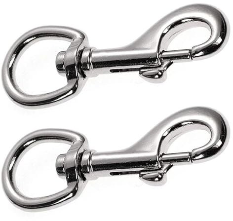 2 Stücke Robusten Karabinerhaken Hundeleine, Schnalle Drehgelenk Karabinerhaken, Silber Drehgelenk Karabinerhaken, für Hundehalsbänder, Geschirre, Katzenhängematten, Schlüsselanhänge(Silber)