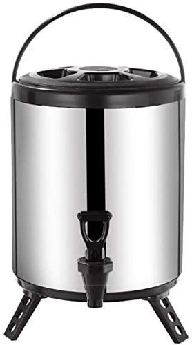 ANSNOW Dispenser Isolato per Bevande Calde e Ghiacciate, Portabevande in Acciaio Inossidabile, Secchiello per Latte con Rubinetto, Caraffa per Tè, Acqua, Limonata, Contenitore per Ghiaccio, Caraffa