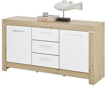 Wohnorama Sideboard inkl. 2 Türen und 3 Schubkästen Balin von HBZ Artisan Eiche/Weiß
