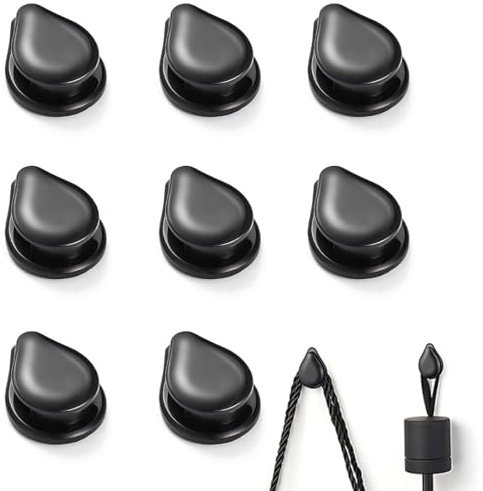 8 Stück Auto Haken Multifunktionale, Mini Klebehaken, Schlüssel Haken, Selbstklebender Haken, Auto Gadgets Innenraum, für Ladekabel, Maske, Schlüssel, USB-Kabel, Kopfhörerkabel (Schwarz)