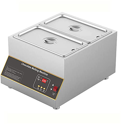 SmPinnaA Macchina per Temperare Il Cioccolato, Scaldavivande Elettrico Commerciale in Acciaio Inossidabile Scaldavivande Riscaldato Professionale con Coperchio per Catering Ristorante Mens
