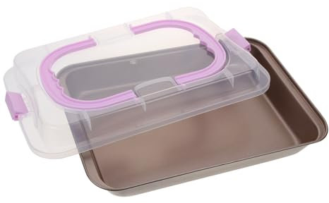 SHOWERORO Bandeja Para Hornear Rectangular Con Tapa y Asas Molde De Pastel Antiadherente Para Cocción De Bizcochos Panes y Galletas Cocina Doméstica o Profesional