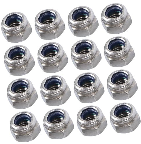 GLEAVI 100 Tuercas de Seguridad de Acero Inoxidable 304 con Inserto de Nailon, Resistencia Corrosión y Óxido para Ambientes de Madera y Exteriores
