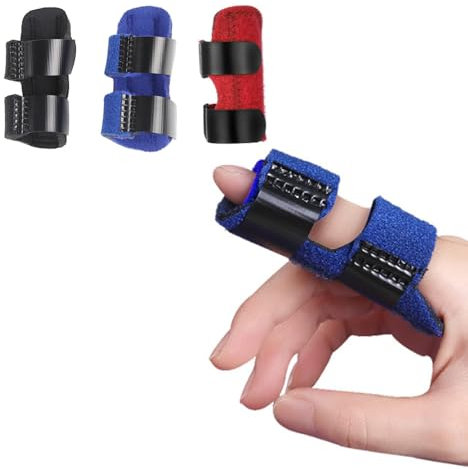 CUEMOON 3 bretelle per dita, bendaggi per dita, protezioni per articolazioni, cinghia per dita regolabile, nero, blu, rosso