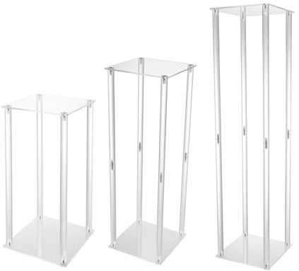 3 piezas acrílico centro de mesa, soporte de flores acrílicas, soporte para flores, columna central de boda, soporte para bodas, eventos, fiestas, decoración del hogar, mesa, sala de estar