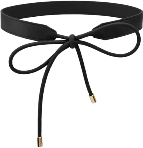CALFOVERA Boho Kleidergürtel Für Damen Schmal Geschnitten Aus PU Leder Mit Knoten Taillengürtel Aus Kordel Modischer Geknoteter Dünner Taillengürtel Dekorationsaccessoires Für Damenkleider Mäntel Pu