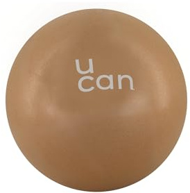 U can Pelota de Pilates Pequeña 25 cm | Antideslizante y Resistente | Ideal para Yoga, Barre, Rehabilitación y Ejercicio en Casa | PVC Seguro y Fácil de Inflar (Avellana)