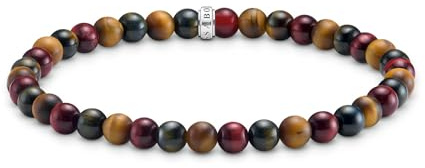 THOMAS SABO Armband Obsidian und Tigerauge Recyceltes 925 Silber, geschw. A2196-806-11-L21