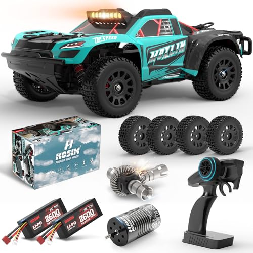 Hosim Ferngesteuertes Auto ab 14 Jahre, Moxlin 1:14 Brushless RC Auto für Erwachsene 75KM/H High Speed, 4x4 Offroad All Terrain Monster Truck Wasserdicht, 20+ Min Play mit 3S Lipo Akku