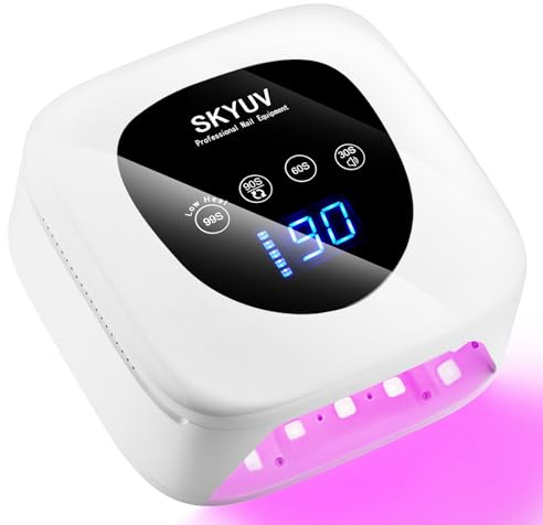 Rechargeable UV LED Nail Lamp, SKYUV Cordless Nail Dryer for Gel Polish, UV Nail Lamp with 4 Timers Setting and LED Touch Screen, Professional Curing Lamp Light with 30 Beads for Salon and Home ﻿