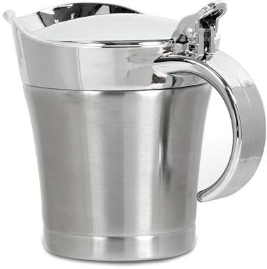 XAGMODSHN Saucières thermiques à double paroi en acier inoxydable - Tube d'assaisonnement de grande capacité avec couvercle à charnière - Distributeur de sauce de grande capacité