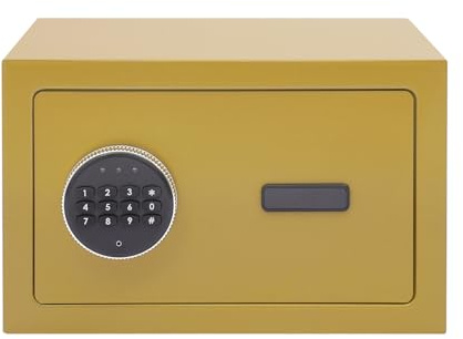 Mini Safe Tresor Klein, Tresor mit Schlüssel, Kinder mit Zahlenschloss,Elektronisch Wandtresor Haussafe mit SchlüSsel für Zuhause Ausweise Geld Wertsachen Bargeld (Gold)