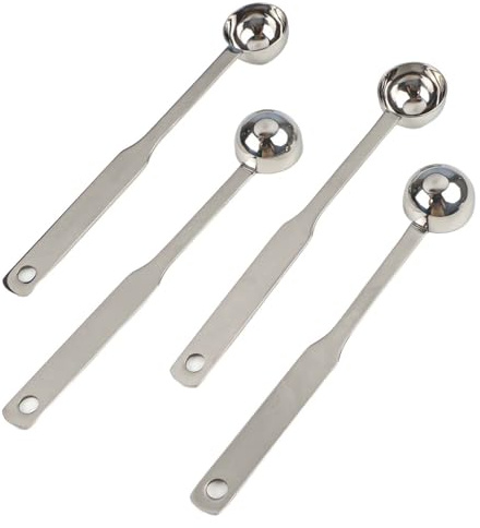 Stainless Steel Coffee Scoop with Long Handle, 8Ml and 25Ml Measuring Spoons for Coffee, Tea, Sugar, Flour and Spices, Tablespoon for Deep Containers and Kitchen Storage