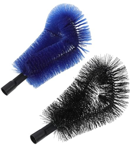 WOFASHPURET Spazzola per Grondaie 24mm in Pp e Nylon 2 Pezzi Attacco in Acciaio Inox per Pulizia Foglie e Detriti, Testine per Manutenzione Casa, Garage e Tetto, Strumento per Grondaie