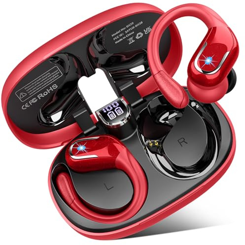 Ordtop Wireless Earbuds,Wireless Headphones Running 75H Headphone for Sport | Bluetooth 5.3, IP7 Wireless Earphones Ear Hooks, Noise Cancelling Earbuds Stereo Sound, USB-C Headsets with Mic