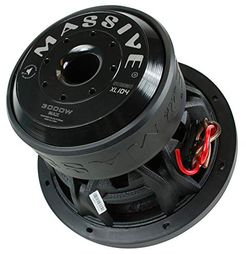 Massivt ljud SUMMOXL104-10 tum billjud subwoofer, högpresterande subwoofer för bilar, lastbilar, jeeps - 10 tum subwoofer 1500 watt RMS, 3000w MAX Dual 4 Ohm, 3 tums röstspole. Säljs individuellt