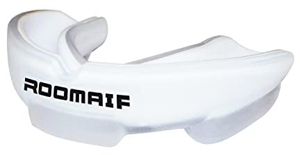 ROOMAIF Gel Mundschutz/Zahnschutz, für Muay Thai, Boxen, Kampfsport Eishockey, Rugby DE (Weiß, Adulte (11 ans et Plus))