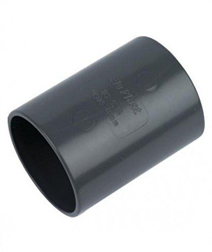 FLOPLAST Solvent Grey 40mm (43mm) Waste Coupling - Bag of 2