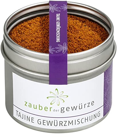 Zauber der Gewürze Tajine Gewürz, Gewürzmischung für marokkanische Tajine und andere orientalische Gerichte, Premium-Qualität in wiederverschließbarer Aroma-Dose, 50 g