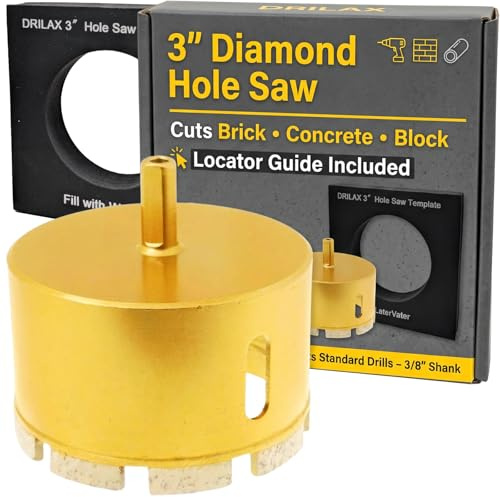 75mm Diamond Concrete Hole Saw Masonry Core Drill Bit Heavy Duty for Brick, Cinder Block Standard Shank Drills