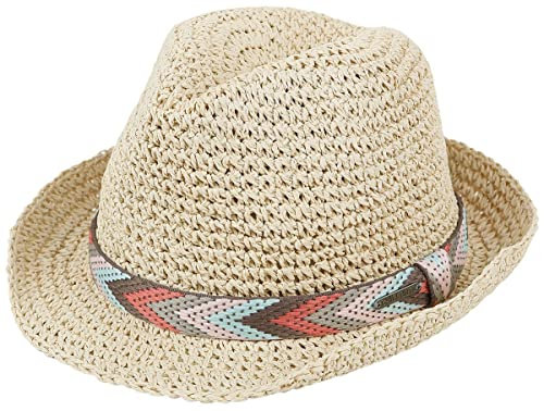 CHILLOUTS Medellin Hut - Trilby Strohhut Herren, 100% Papierstroh, Handgefertigt, Crushable, Adjustable, Sommer Sonnenhut, XS/S-M