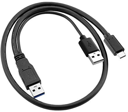 CY - Cavo a Y da USB-C a USB 3.0 maschio e USB 2.0 Dual Data per laptop e hard disk