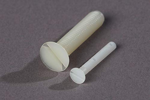 12 tornillos avellanados de plástico DIN 963, fáciles de amasar de nailon, cabeza avellanada, poliamida (nailon, M8 x 40 mm)