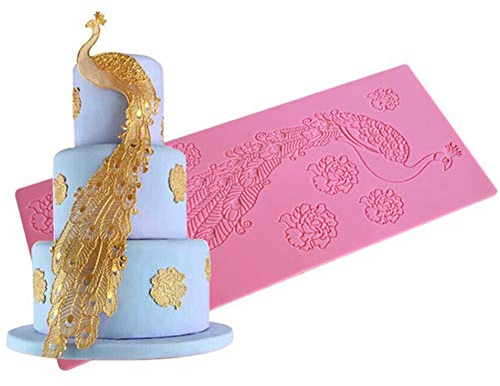 DUBENS Pfau Spitze Mat Silikon Spitze Matte Silikonform Für Hochzeit Kuchen Fondant Kuchen Dekorieren Tools Küche Kuchenwerkzeuge Backen