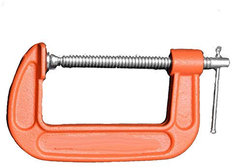 Edward Tools Heavy Duty Steel C Clamp - Iron Alloy - Versatile Clamp for Brake, parts assembly, fastening, welding, woodwork, metal work, auto - T rotary handle - Thicker Screw (6)