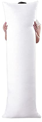Haani Antiallergenic Hollow Fibre Filled Bolster Pillow With Free Pillow Case. (CREAM, 4 FT)