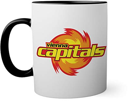 Ice Hockey Team Viena Capitals Eishockey Schwarze Innenseite mit passendem Henkelbecher Mug 330ml