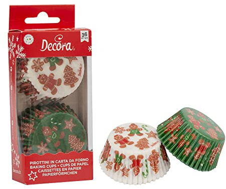 DECORA 0339874 CONFEZIONE 36 PIROTTINI GINGERBREAD FAMILY 50 X 32 MM