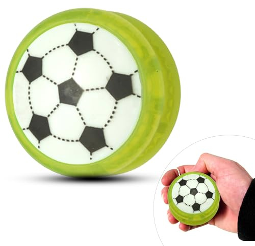 HOVUK® Jo-Jos mit gelbem Fußball-Design, Leuchtend, reaktionsschnell, stabil und robust mit Jo-Jo-Schnur, tolles Geschenk für Kinder und Anfänger, 5,5cm