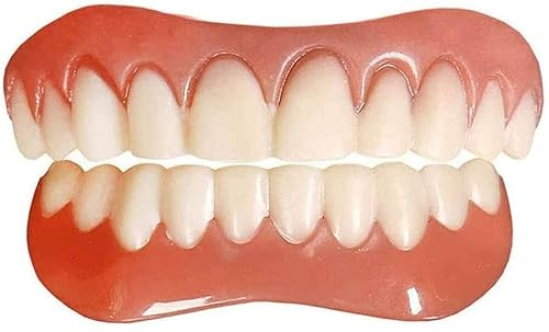 2 st snabba proteser tänder Perfekt leende faner kosmetiska tänder för lägre och övre käke Denture Smile faner, snabbt gör dig egen perfekt leende