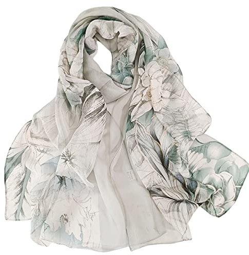 FAIRYGATE Halstücher für Damen Chiffon Seidentuch Schal Leichtes Halstuch Modische und Elegante Sommer Schals für Frauen 20A44