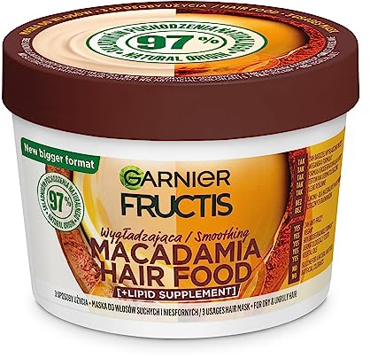 Garnier Fructis Hair Food Macadamia Mask för torrt och orubbligt hår, 400 ml