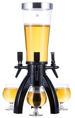 OUSIKA Getränkespender for Partys, Bierturmspender mit 3 Zapfhähnen, 3 l Getränkespender, Getränketurm, leicht zu reinigen, for Bar, Küche, Party, KTV, Grill Zapfanlage (Color : A)