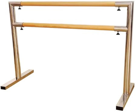 Ballettstange Mobile Ballettstange aus Edelstahl für den Haushalt mit Holzgriff, Höhe 80–105 cm, Verlängerungsstange für Tanzstudio und Fitnessstudio (Color : Bilayer, Size : 2.5M/8.2FT)