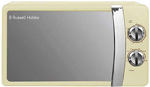 Russell Hobbs RHMM701C - Microondas manual de 17 litros y 700 W, 5 niveles de potencia, aviso acústico y temporizador, función de descongelación, limpieza sencilla, crema