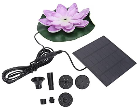CAXUSD 1ensemble Fontaine Solaire Flottante Lotus Décorative pour Jardin Aménagement Paysager Fonctionnement Automatique Au Soleil Décoration Extérieure Élégante Complet pour Étang
