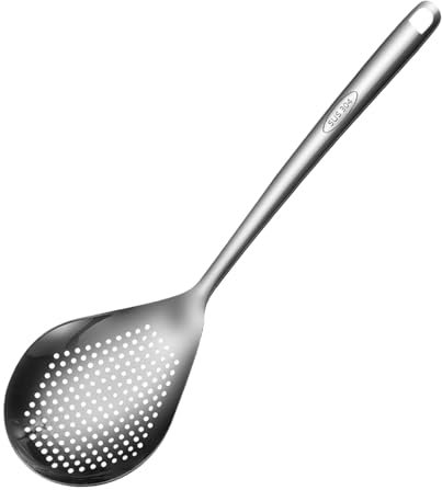 Schaumkelle Edelstahl Mit Langem Griff | Nudelsieb | Feines Sieb Schaumlöffel | Spinnensieb Frittierkelle | Schaumlöffel Edelstahl Fein für Küche | Filter Skims Fat Scum | Skimming Fett Schaum