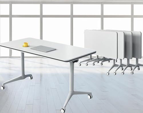 Konferenztisch - Schreibtisch Klappbar - Besprechungstisch, Klappbarer Konferenztisch, Moderner Weißer Besprechungstisch, Mobiler Schulungstisch Mit Klappdeckel, Mit Leisen Rädern ( Color : 4PCS , Siz