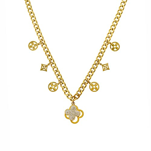 BreakNow GmbH Lucky - Halskette - Schmuck - Kette Damen - Edelstahl - 100% wasserfest - allergiefreundlich - Geschenk - Schmuck Damen - Halskette Damen - Goldkette Damen - Geschenke für Frauen