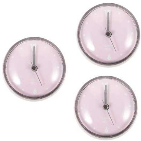 Warmhm 3St Badezimmeruhr kleine Wanduhr Mini-Duschuhr Vintage-Wanduhr Moderne wanduhr wasserdichte Uhr Wanduhren Retro- Wohnzimmer-Wanduhr batteriebetriebene wanduhr Kieselgel Rosa