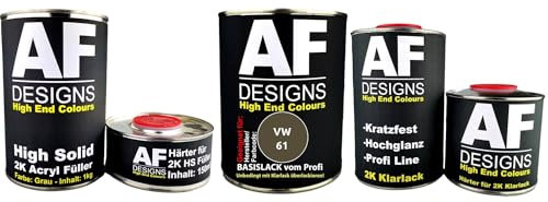 Alex Flittner Designs FÜR VW 61 Oliv Autolack Set 2K HS Grundierung 2K Klarlack kratzfest Lackierung Smart Repair