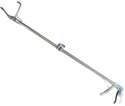 Amosfun Thickened Long Stainless Steel Anti-Slip Crab Clamp and Barbecue Grilling Tongs Lock, Extended Reptile Grabber Suitable for Seafood, Camping, and Fireplace Use